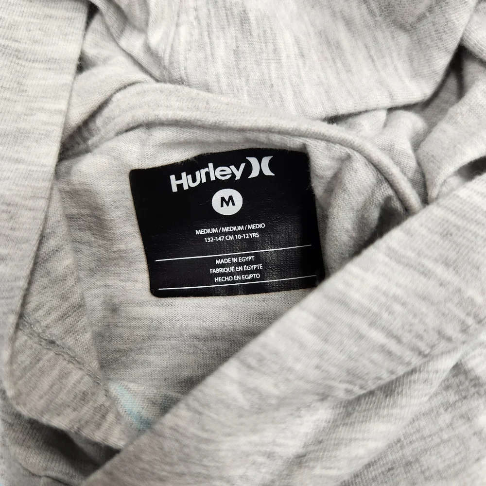 Hurley Long Sleeve Hooded Tee - Shark Surf Graphic, Size Medium, Great Condition - Picture 6 of 7